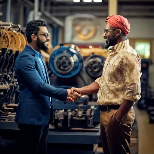 Person selling printing machine to a client